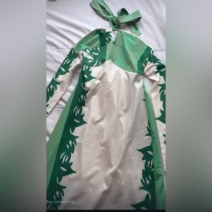 Cream Island Style Halter Dress